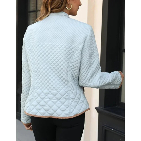 ❤️ Women's  Stand Collar Lightweight Gilet Quilted Puffer Padded Zip Coat -Blue - Picture 5 of 7